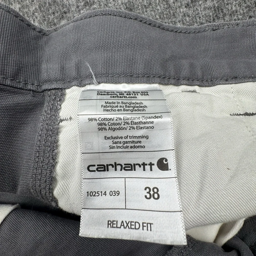 Carhartt Shorts Men's Sz 38 Gray Rugged Flex Relaxed Fit Canvas Work‎ 102514